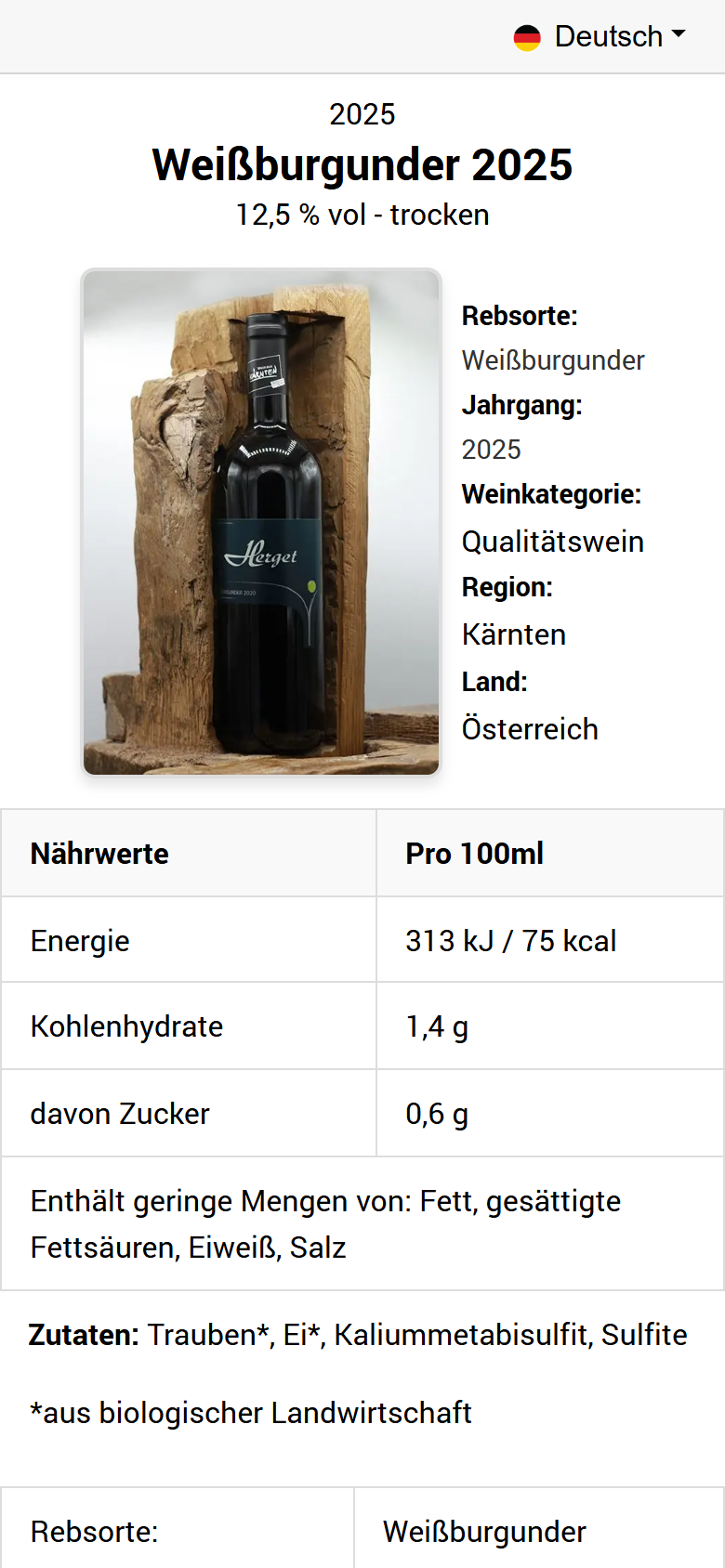 eLabel Theme Modern auf dem Smartphone